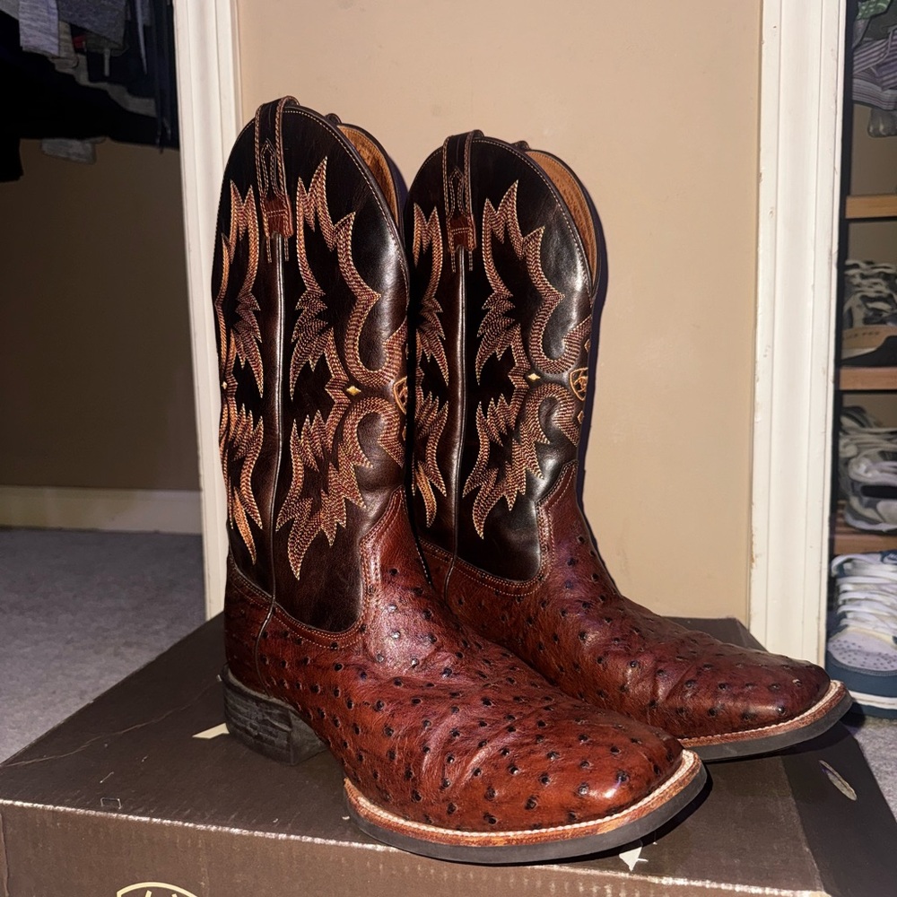 Ariat Mens Quantum Pro Western Boot Antique Tabac Fq Ostrich